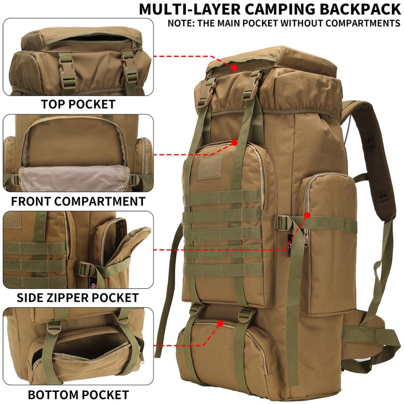 W WINTMING Hiking Backpack for Men 70L/100L Camping Backpack Military Rucksack Molle 3 Days Assault Pack for Climbing - Image 3
